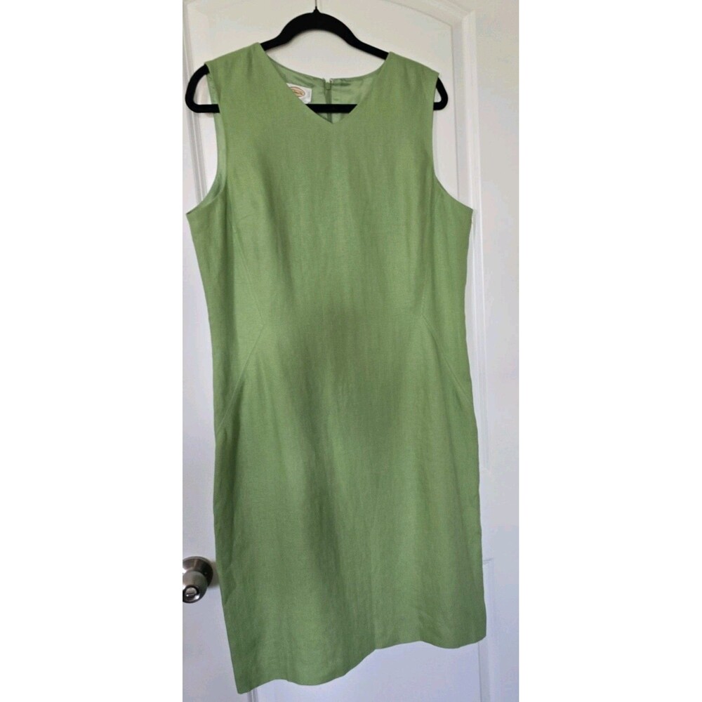 Talbots Sleeveless Midi Sheath Dress in Light Green
